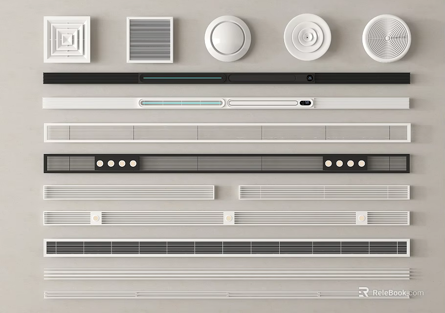 Various Air Conditioner Vent Designs And Styles For Home Interior Applications 3d model 