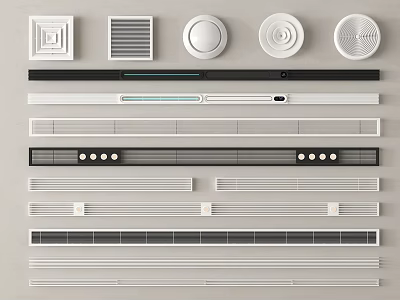 Various Air Conditioner Vent Designs And Styles For Home Interior Applications 3d model