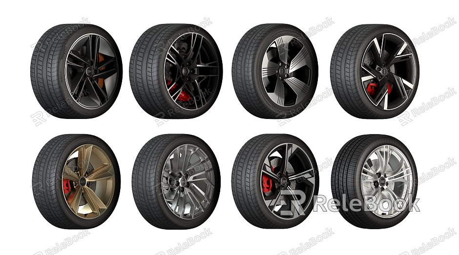 Modern tire tire wheel rim model