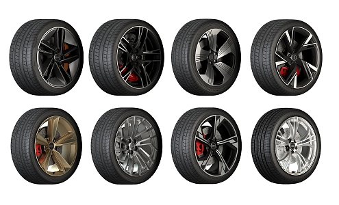 Modern tire wheel rim 3d model