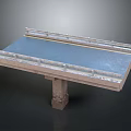 Bridge Structure With Deck Yellow Lane Lines Metal Guardrails And Concrete Pier Design