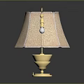 Modern Decorative Lamp Set With Four Pieces Gold Base And Patterned Fabric Shades
