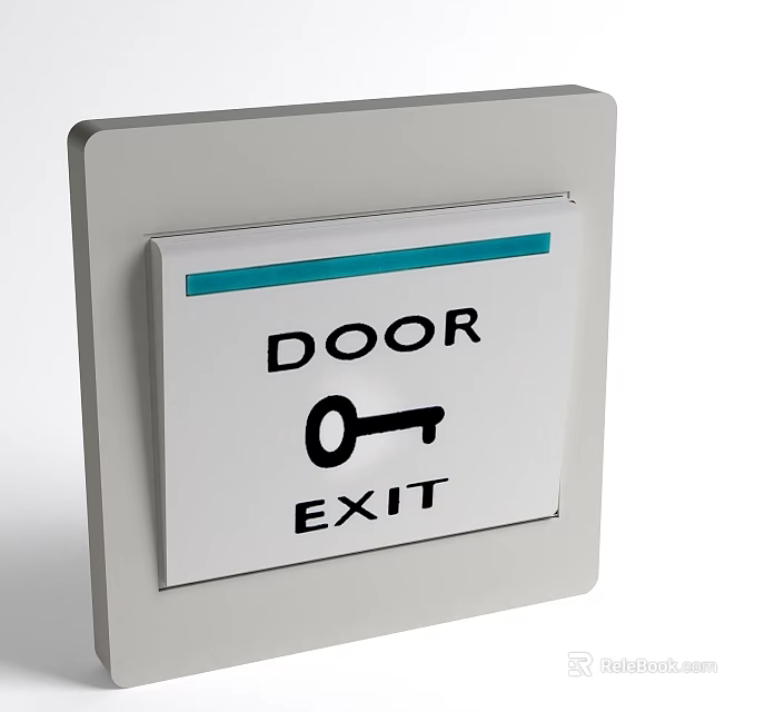 Smart Machine Exit Door Sign With Key Icon Indicator For Building Access 3d model 