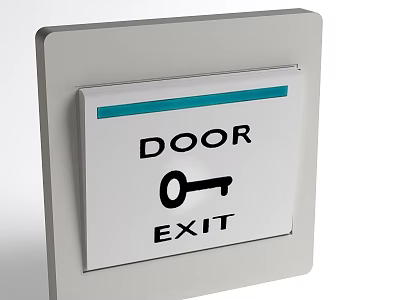Smart Machine Exit Door Sign With Key Icon Indicator For Building Access 3d model