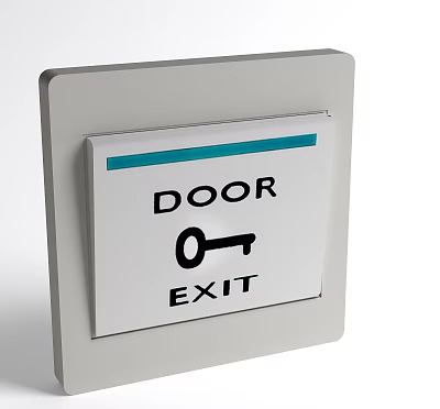 Smart Machine Exit Door Sign With Key Icon Indicator For Building Access 3d model