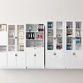White Modular Bookcase With Glass And Solid Doors Storage For Books Folders And Decorative Items