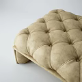Modern Upholstered Sofa Bench with Tufted Design Padded Seat and Wooden Legs for Living Room
