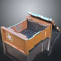 Equipment Storage Case In Orange With Open Lid Inner Grid And Star Logo Design