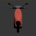 Red Modern Electric Scooter With Sleek Body Gray Seat And Black Handlebars
