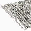 Square Rug Featuring Woven Texture Fringe Detail and Neutral Tones for Modern Home Decor