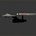 Spacecraft Model With Disc Shaped Hull Twin Engines NCC 1701 For Cosmic Exploration