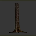Natural Wooden Tree Trunk Decor With Stone Base And Green Moss Texture