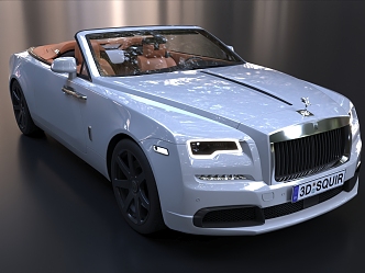 Rolls-Royce convertible sports car silver bullet car supercar 3d model