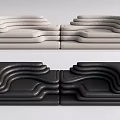 Modern shaped sofa double sofa multiplayer sofa 3d model