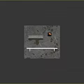 Construction Site Components Featuring Metal Beam Railing Concrete Block And Orange Traffic Cone