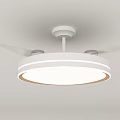 Modern Ceiling Fan Light With White Circular Design And Quiet Blades 3d model