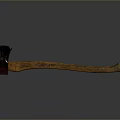 Vintage Axe With Wooden Handle And Rustic Metal Head On Reflective Surface