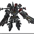 Futuristic Sci-Fi Mech Warrior With Multiple Mechanical Arms And Heavy Artillery 3d model