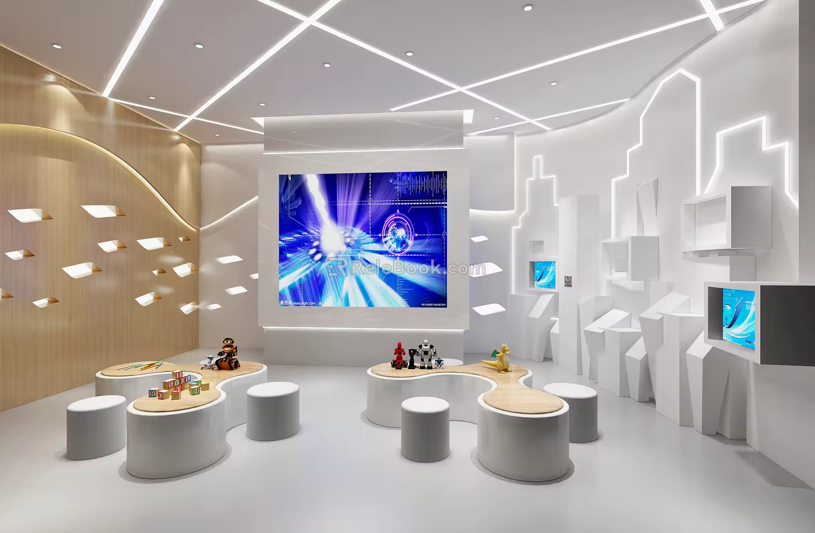 Modern Classroom Children's Training Room Aisle Middle Pavilion Robot Classroom 3d model