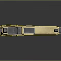 High Quality Yellow Pistol 3D Model With Metallic Texture And Barrel Trigger Parts