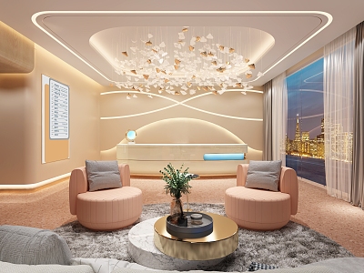 Modern Beauty Salon Hall Beauty Salon Hall Rest Area 3d model