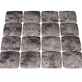 Square Gray Natural Stone Stepping Stones Arranged in Grid for Garden Path
