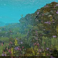 Breathtaking Underwater Natural Landscape With Lush Marine Vegetation Corals And Countless Floating Air Bubbles