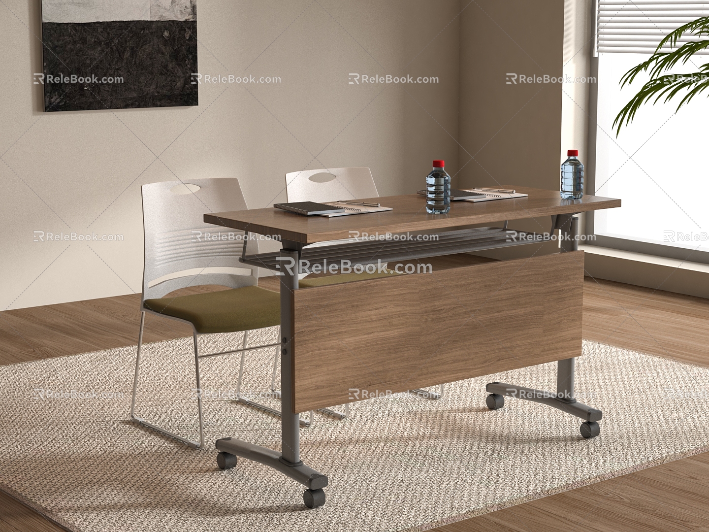 Modern Office Desk and Chair Staff Station Computer Desk and Chair 3d model