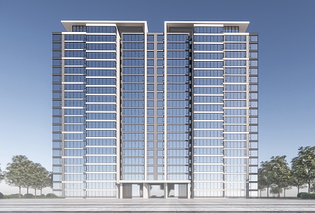 Modern Residential Building Simple Small High-rise Residential Building Public Facade 3d model