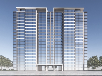 Modern Residential Building Simple Small High-rise Residential Building Public Facade 3d model