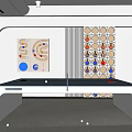 Modern Ping Pong Table With Colorful Wall Decor And Sports Equipment Setup