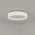 Modern Minimalist White Flush Mount Ceiling Light With Petal Shaped Edge Design 3d model