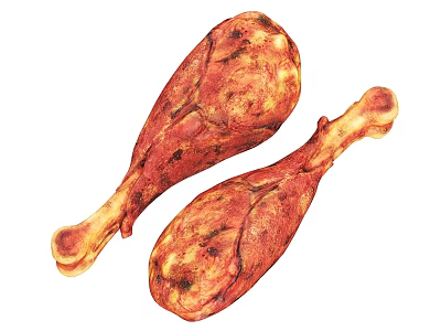 Delicious Juicy Perfectly Seasoned Roasted Chicken Drumsticks With Golden Brown Skin 3d model