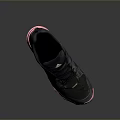 Stylish Black Sports Shoes With Pink Sole And Three Stripes For Daily Use