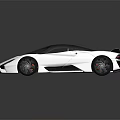 White Modern Sports Car With Sleek Body Black Roof And Aerodynamic Sporty Design