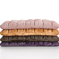 Quilted Velvet Mattresses Stacked In Pink Brown Dark Brown And Purple Shades