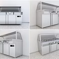 Stainless Steel Commercial Functional Table With Cabinets And Protective Glass Shield