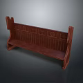 Outdoor Wooden Brown Chair With Carved Patterns And Backrest Design For Garden Patio Use