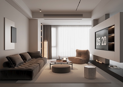 modern living room 3d model