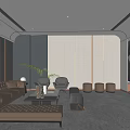 Modern Home Theater Interior With Comfortable Sofa Large Screen Sound System And Ambient Lighting