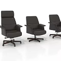 Modern Black Leather Swivel Office Chairs With Ergonomic Design For Comfortable Long Working Hours