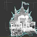 Circus Themed Amusement Equipment Carousel With Tented Structure Decorative Spires Flags And Magic Sign