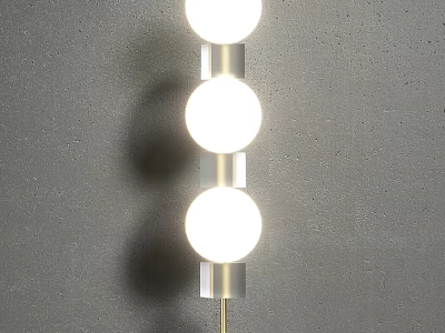 Modern Floor Lamp With Three Spherical Bulbs And Metal Stand Design 3d model