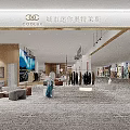 Modern Clothing Store Interior With Display Racks Fashion Apparel And Bright Lighting