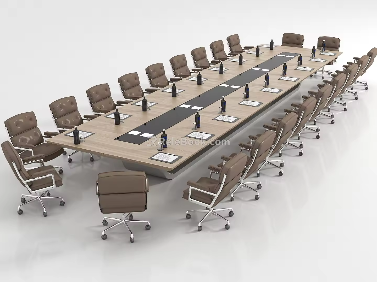 Conference table and chair combination 3d model