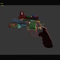 Tactical Revolver With Scope Flashlight Attachment Black Grip Modern Design
