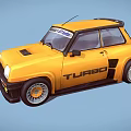 Yellow Turbo Racing Car With Benvenuto Citroen Logo And Alloy Wheels