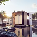 Modern Architecture Water Architecture 3d model