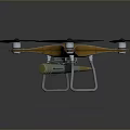 Copper Colored Quadcopter Drone With Battery Landing Gear And Four Rotors