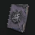 Mythical Dragon Head Designed Notebook With Metallic Spikes And Leather Cover